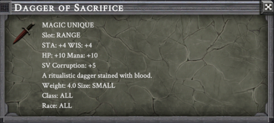 DAGGER OF SACRIFICE item card